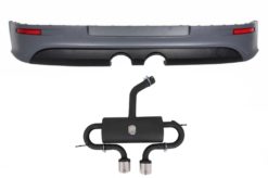 Bakre støtfangerforlengelse med komplett eksosanlegg Catback egnet for VW Golf 5 V (2003-2007) R32 Look