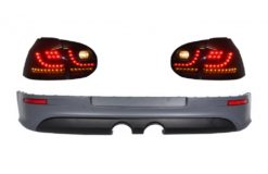 Bakre støtfangerforlengelse med baklys LED Smoke Black passer for VW Golf 5 V (2003-2007) R32 Look