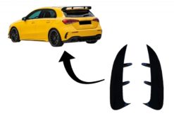 Bakre støtfangerklaffer Flics Sidefinner egnet for Mercedes A Class W177 (04.2018-up) Hatchback A35 Design Black Edition