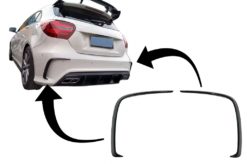 Bakre støtfangerklaffer Flics sidefinner egnet for Mercedes A-klasse W176 (2012-2018) Piano Black