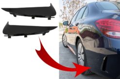 Bakre støtfangerklaffer Sidefinner Flics egnet for Mercedes C-Klasse W205 (2014-2020) Piano Black