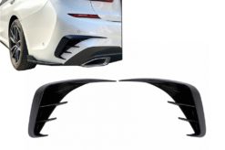 Bakre støtfangerklaffer Sidefinner Flics egnet for BMW 3-serie G20 G21 G28 M-Sport (2018-up) Piano Black
