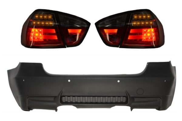 Bakre støtfanger M3 Design med PDC LED Baklykter Rød/Smoke egnet for BMW 3-serie E90 2005-2008