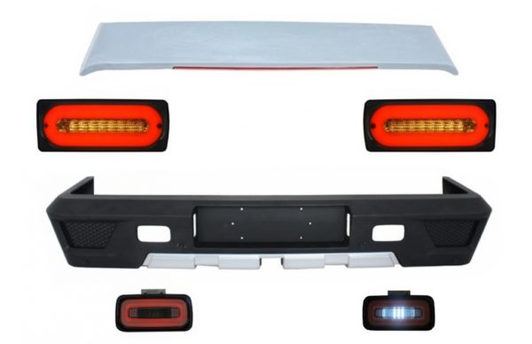 Bakre støtfanger Takspoiler egnet for MERCEDES Benz G-klasse W463 (1989-2015) LED-baklys Lysstang og tåkelykt røyk |