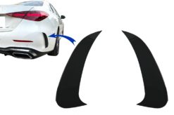 Bakre støtfanger sidefinner klaffer egnet for Mercedes C Class W206 Sport Line (2021-Up) Piano Black