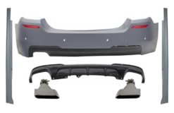Bakre støtfanger og sideskjørt med diffuser og eksosspisser Aluminium egnet for BMW 5-serie F10 (2011-2017) M-Performance Design