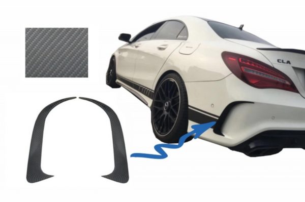 Bakre støtfanger Splittere Finner Sideventil Canards egnet for MERCEDES CLA W117 C117 X117 (2013-2018) CLA45 Design Carbon Film