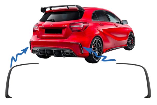 Bakre støtfanger splitter Finner egnet for Mercedes A-klasse W176 (2012-2018) A45 Aero Edition Look |