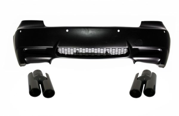 Bakre støtfanger egnet for BMW 3-serie E92 Coupe E93 Cabrio (2006-2010) med eksospottespisser Piano Black M3 Design |