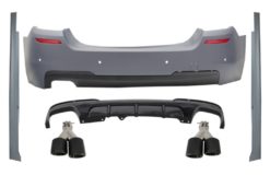 Bakre støtfanger egnet for BMW 5-serie F10 (2011-2017) sideskjørt med diffuser og doble doble eksosspisser Carbon M-Performance Design