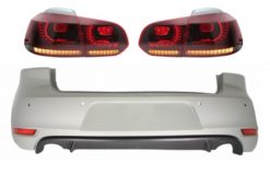Bakre støtfanger egnet for VW Golf 6 VI (2008-2012) med baklykter FULL LED dynamisk sekvensielt blinklys GTI Design