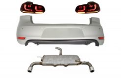 Bakre støtfanger egnet for VW Golf 6 VI (2008-2012) med eksosanlegg og baklys FULL LED dynamisk sekvensielt blinklys GTI Design