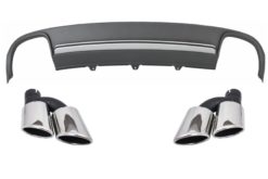Alternative view of Bakre støtfangervalance Luftdiffuser og eksospottespisser med LED-baklys Dynamisk svart/røyk egnet for AUDI A4 B8 8K Pre Facelift Avant 2008-2011 S4 Design