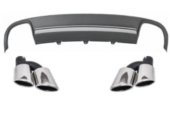 Bakre støtfanger Valance Luftdiffuser Eksoslyddemper egnet for Audi A4 B8 Pre Facelift Limousine Avant (2008-2011) S4 Design