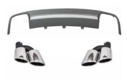 Bakre støtfanger Valance Luftdiffuser Eksoslyddemper egnet for Audi A4 B8 Facelift (2012-2015) Limousine/Avant S4 Design