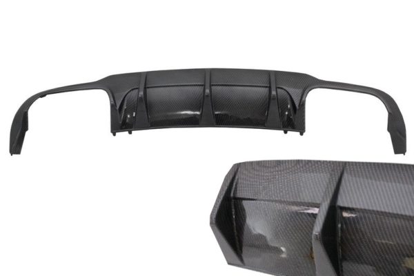 Bakre støtfangervalance luftdiffuser egnet for MERCEDES C-klasse W204 C204 AMG Sport Line (2012-2014) Carbon Design