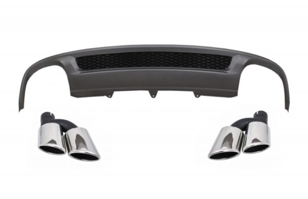 Bakre støtfanger Valance Air Diffuser egnet for Audi A4 B8 Facelift Limousine/Avant (2012-2015) med eksospottespisser Halerør S-Line Kun design Standard støtfanger |