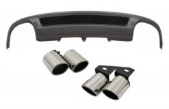 Bakre støtfanger Valance Air Diffuser egnet for Audi A4 B8 Facelift Limousine Avant (2012-2015) med eksospottespisser Halerør S-Line Design kun Standard støtfanger