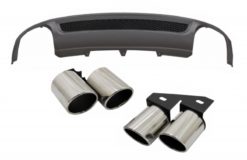 Bakre støtfanger Valance Air Diffuser egnet for AUDI A4 B8 Pre Facelift Limousine/Avant (2008-2011) med eksospottespisser Halerør S-Line Design kun Standard støtfanger