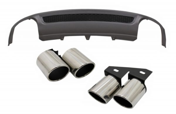 Bakre støtfanger Valance Air Diffuser egnet for AUDI A4 B8 Pre Facelift Limousine/Avant (2008-2011) med eksospottespisser Halerør S-Line Design kun Standard støtfanger |