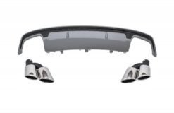 Bakre støtfanger valance luftdiffuser med eksospottespisser Bakrør egnet for AUDI A7 4G Facelift (2015-2018) S7 Design