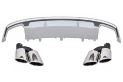 Bakre støtfanger Valance luftdiffuser med eksospottespisser egnet for Audi A7 4G Facelift (2015-2018) S7 Design Only Standard støtfanger