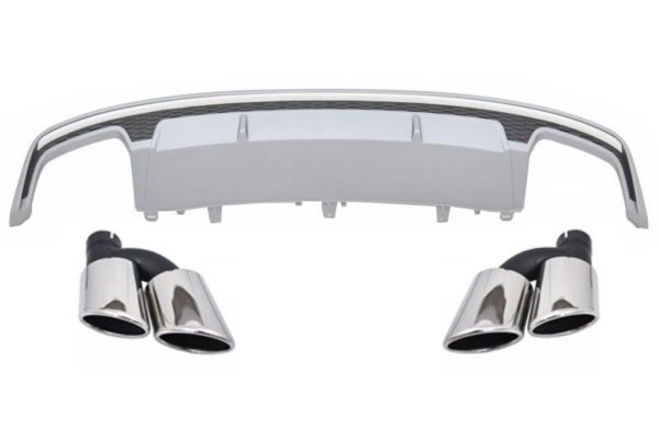 Bakre støtfanger Valance luftdiffuser med eksospottespisser egnet for Audi A7 4G Facelift (2015-2018) S7 Design Only Standard støtfanger |