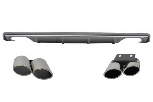 Bakre støtfanger Valance Diffuser egnet for Audi A3 8V Sedan (2012-2015) med eksospottespisser Halerør S3 Quad Design |