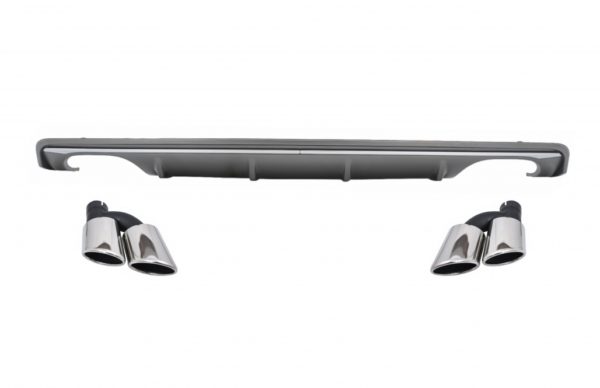 Bakre støtfanger valance diffuser egnet for Audi A3 8V Sedan (2012-2015) med eksospottespisser Halerør S3 Design |