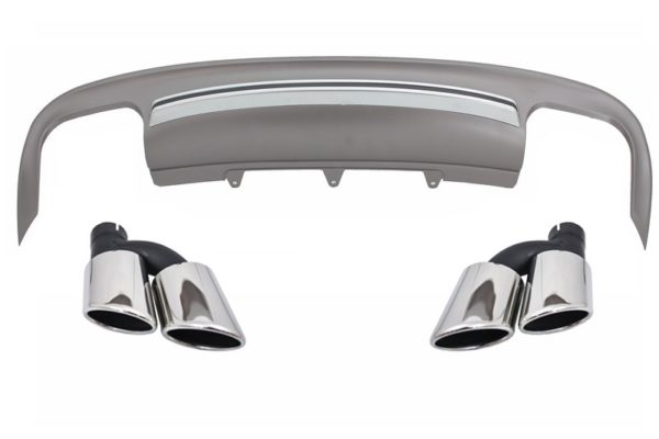 Bakre støtfanger Valance Diffuser egnet for Audi A5 8T 4 dører (2012-2015) Ansiktsløftning med eksospottespisser Halerør S5 Design |