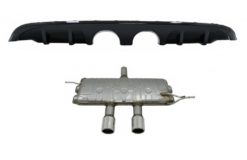 Bakre Bumper Valance Diffuser med komplett eksosanlegg egnet for VW Golf 6 VI (2008-2012) R20 Se kun etter Standard Bumper