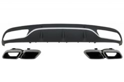 Bakre støtfangervalsdiffuser med eksospottespisser egnet for Mercedes C-klasse C205 A205 Coupe Cabriolet (2014-2019) C63 Design