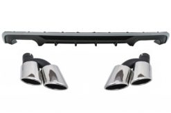 Bakre støtfanger valancediffuser med eksospottespisser Bakrør egnet for Audi A3 8V Facelift Hatchback Sportback (2016-2019) Standard støtfanger (SE) S3 Design