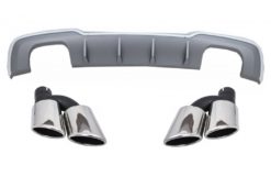 Bakre støtfanger valancediffuser med eksospottespisser egnet for Audi A3 8V Facelift (2016-2019) S-Line Bumper Hatchback Sportback S3 Design