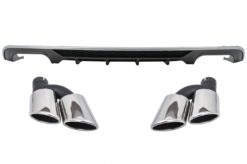 Bakre støtfanger valance diffuser med eksospottespisser egnet for Audi A3 8V Facelift Sedan Cabriolet (2016-2019) Standard Bumper SE S3 Design