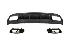 Bakre støtfanger valance diffuser med eksospottespisser Svart egnet for Mercedes W176 A-klasse (2013-2018) A45 Facelift Design Carbon Look