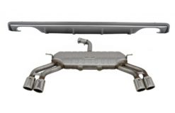 Bakre Bumper Valance Diffuser med eksosanlegg egnet for AUDI A3 8V Sedan (2012-2015) S3 Design kun for Standard Bumper