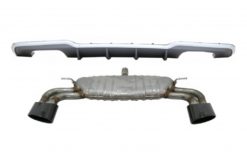Bakre Bumper Valance Diffuser med eksosanlegg egnet for A3 8V Facelift Hatchback Sportback (2016-2019) S-Line Bumper S3 Design