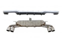 Bakre Bumper Valance Diffuser med eksosanlegg egnet for Audi A3 8V Facelift Hatchback Sportback (2016-2019) S-Line Bumper S3 Design