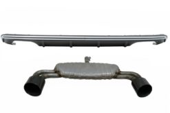 Bakre støtfanger valance diffuser med eksosanlegg Svart egnet for Audi A3 8V Hatchback Sportback (2012-2015) S3 Design