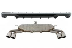 Bakre Bumper Valance Diffuser med eksosanlegg egnet for AUDI A3 8V Facelift Hatchback Sportback (2016-2019) Standard Bumper (SE) S3 Design