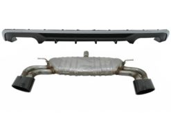 Bakre Bumper Valance Diffuser med Eksossystem Svart egnet for Audi A3 8V Facelift Hatchback Sportback (2016-2019) Standard Bumper (SE) S3 Design
