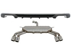 Bakre støtfanger valance diffuser med eksosanlegg egnet for AUDI A3 8V Facelift Sedan Convertible (2016-2019) Standard Bumper (SE) S3 Design