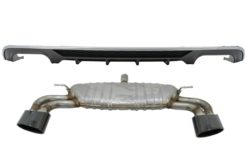 Bakre støtfanger valance diffuser med eksosanlegg egnet for AUDI A3 8V Facelift Sedan Convertible (2016-2019) Standard Bumper (SE) S3 Design