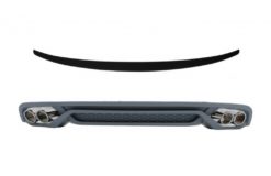 Bakre støtfanger valance diffuser med eksosspisser og bagasjeromsspoiler egnet for Audi A4 B8 Sedan Facelift (2012-2015) AB-Design