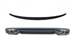 Bakre støtfanger valance diffuser med eksosspisser og bagasjeromspoiler Piano Black egnet for Audi A4 B8 Sedan Facelift (2012-2015)