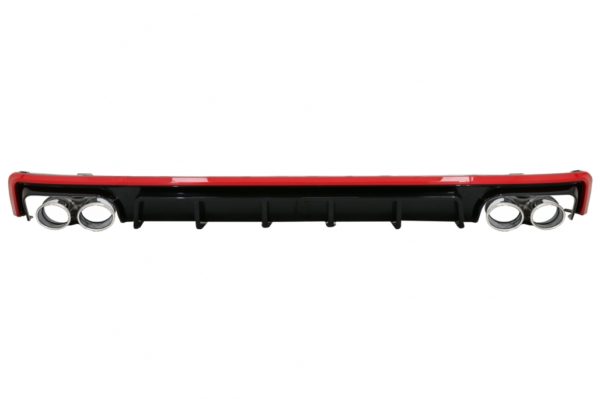 Bakre støtfanger valance diffuser med eksosspisser egnet for Audi A6 C8 4K Avant Sedan (2018-up) Red S6 Design |