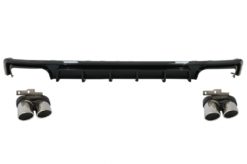 Alternative view of Bakre støtfanger valance diffuser med eksosspisser egnet for Audi A6 C8 4K Avant Sedan (2018-up) S6 Design Piano Black