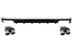 Alternative view of Bakre støtfanger valance diffuser med eksosspisser egnet for Audi A6 C8 4K Avant Sedan (2018-up) S6 Design Silver