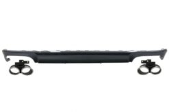 Bakre støtfangervalsdiffuser med eksosspisser egnet for Audi A6 C8 4K Avant Sedan (2018-up) S6 Design Matte Black